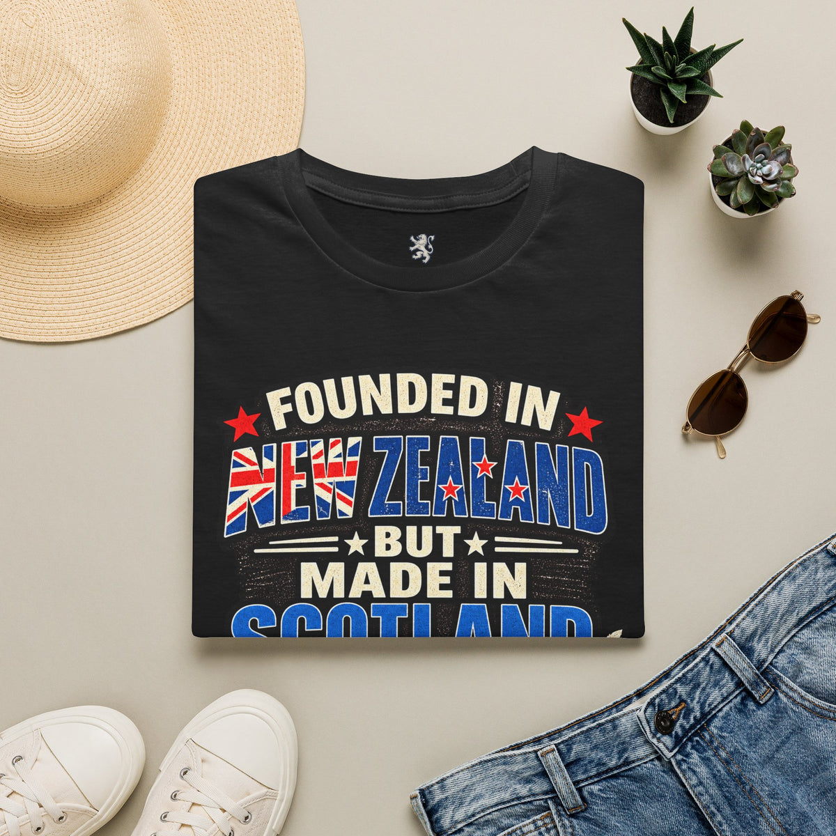 New Zealand Founded But Made in Scotland T‑Shirt