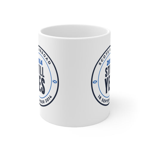 "2014 Still Yes" Scottish Independence Mug | 11oz Retro Referendum Badge Mug