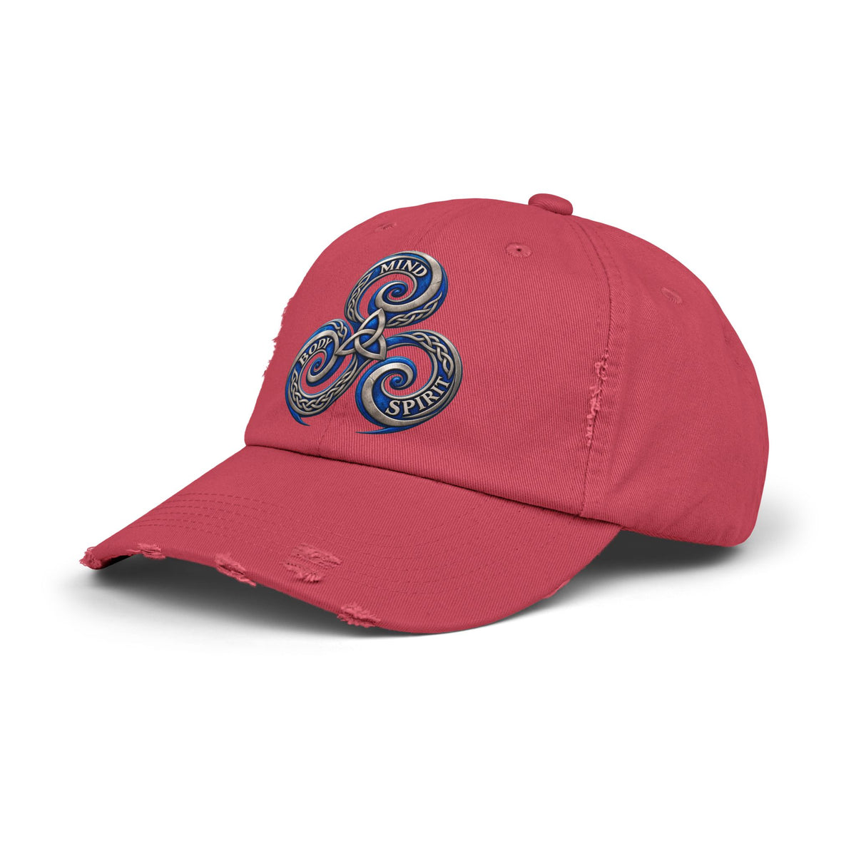 Distressed Triskelion Cap - Mind Body Spirit Embroidered Baseball Hat
