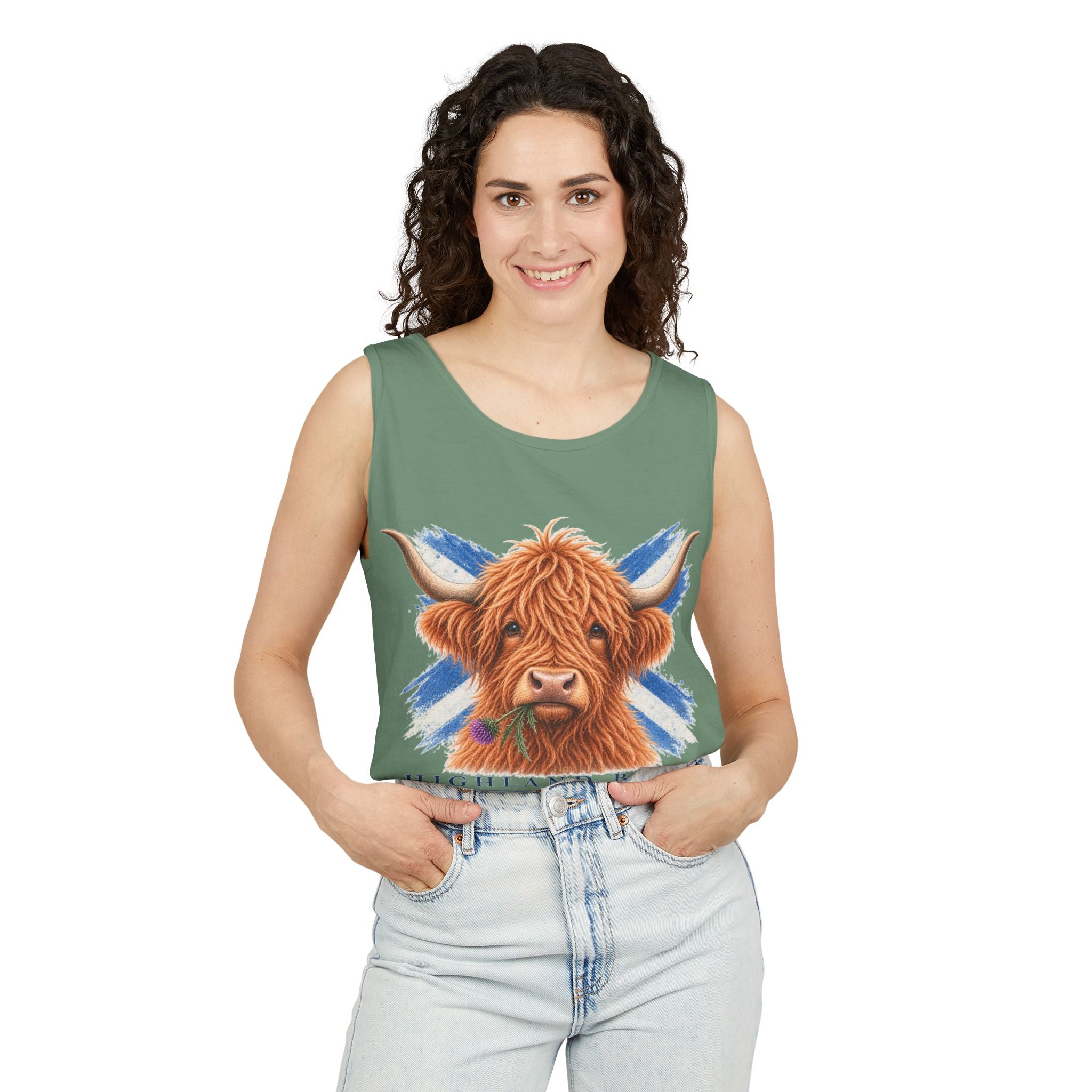 Highland Born - Scottish Cow Tank Top